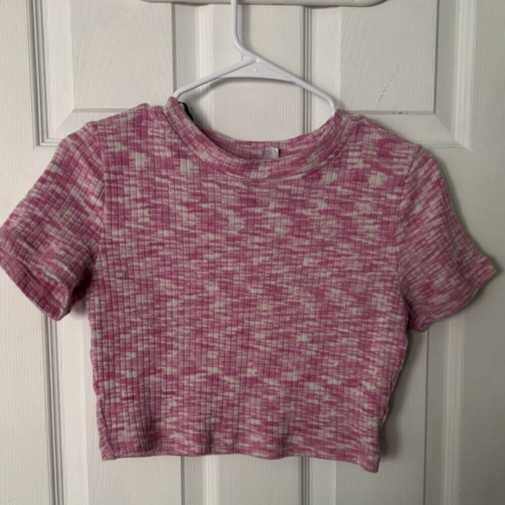 Light Pink & White Ribbed Crop - originally $20.00 - AT LOWEST SUGGESTED LISTING